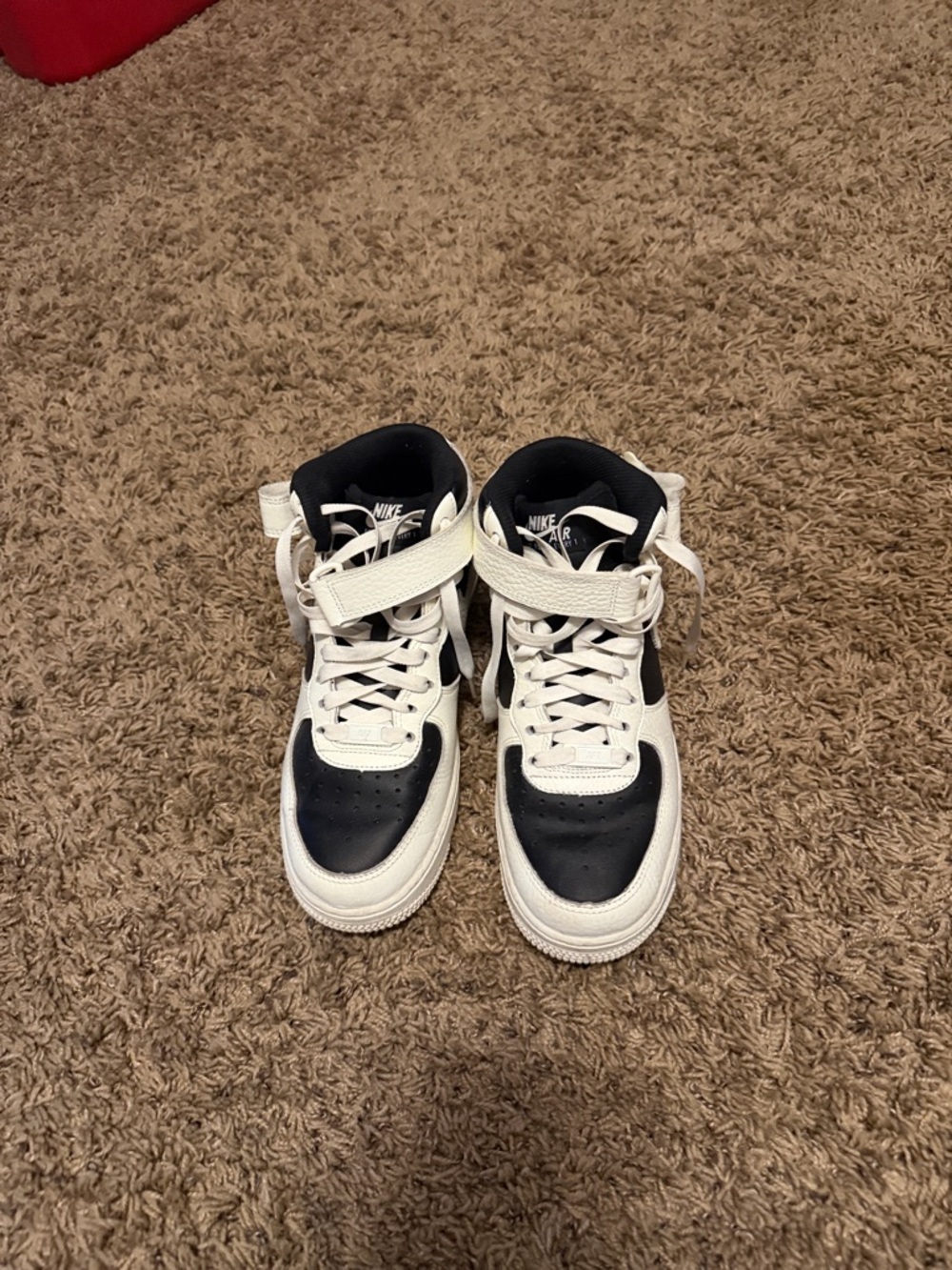 Nike High-Top Athletic Sneakers in Black and White